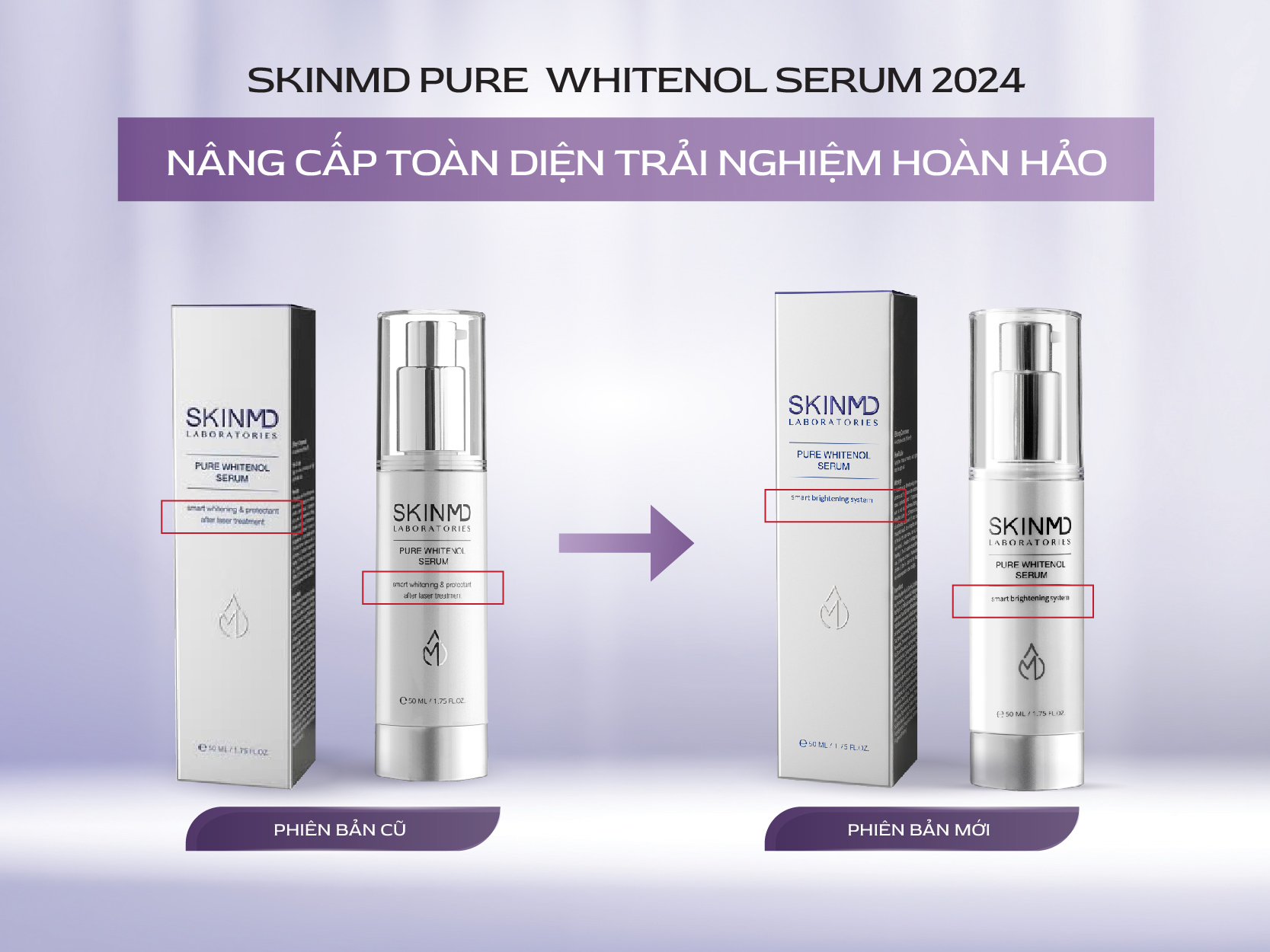 Thay đổi nâng cấp sản phẩm SKINMD PURE WHITENOL SERUM 